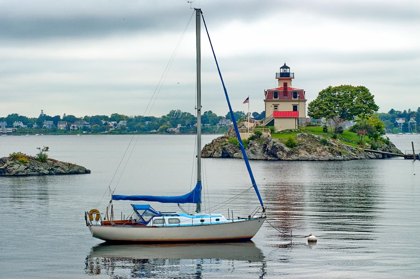Pomham Rock Lighthouse in Providence, Rhode Island